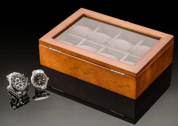 Hộp gỗ đựng đồng hồ có mặt kính